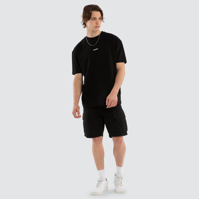 Hexed Box Fit Tee Black