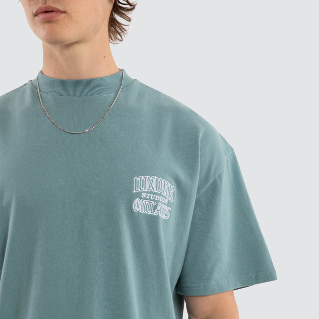 Outlaws Heavy Weight Tee Dusk Blue
