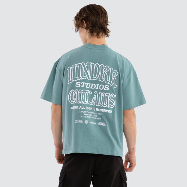 Outlaws Heavy Weight Tee Dusk Blue