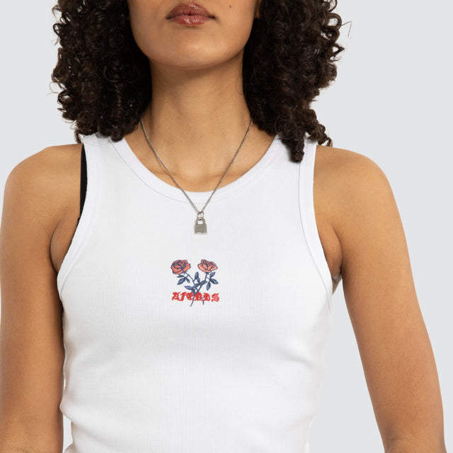Wild Rose Rib Singlet White