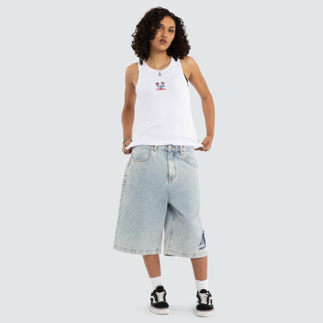 Wild Rose Rib Singlet White