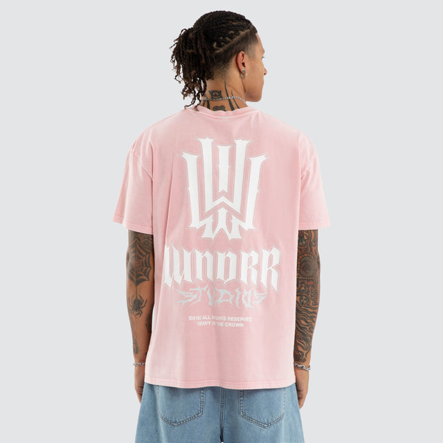 Bleach Box Fit Tee Washed Pink