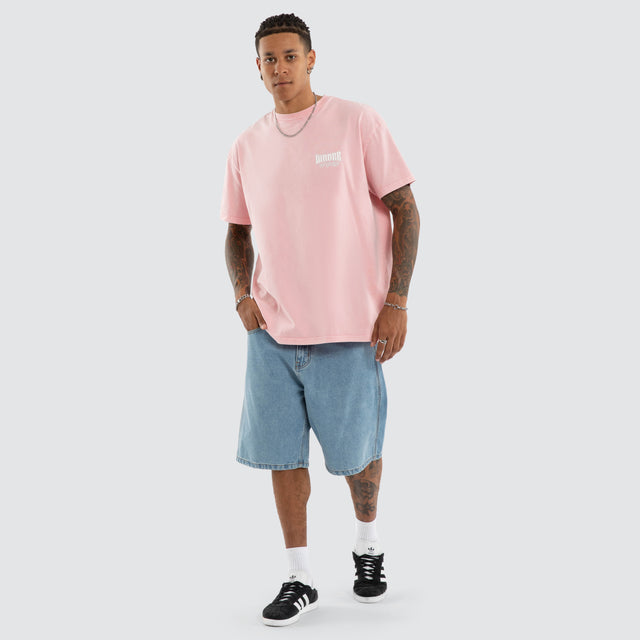 Bleach Box Fit Tee Washed Pink