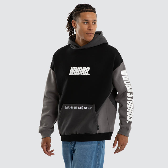 Drift Panel Hood Sweat Black/Grey