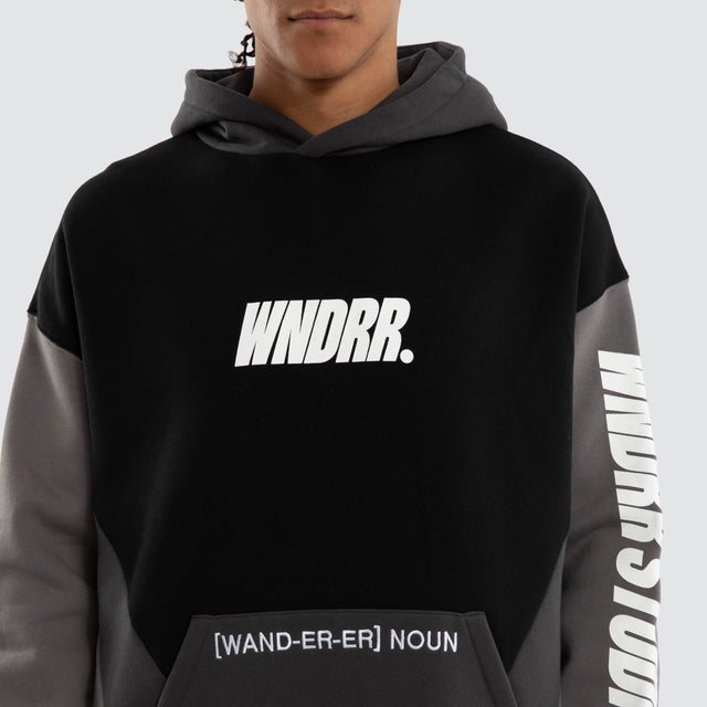 Drift Panel Hood Sweat Black/Grey