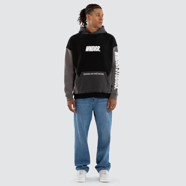 Drift Panel Hood Sweat Black/Grey