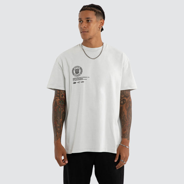 Velocity Box Fit Tee Washed Oyster