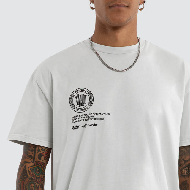 Velocity Box Fit Tee Washed Oyster