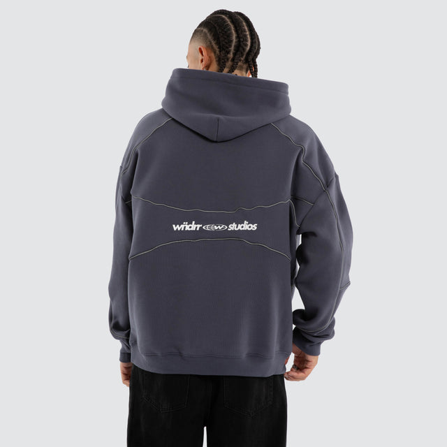 Globe Panel Hoodie Storm Blue