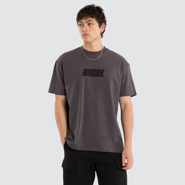 Drift Box Fit Tee Charcoal