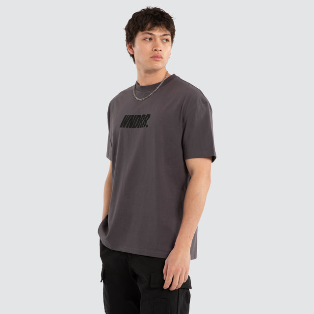 Drift Box Fit Tee Charcoal