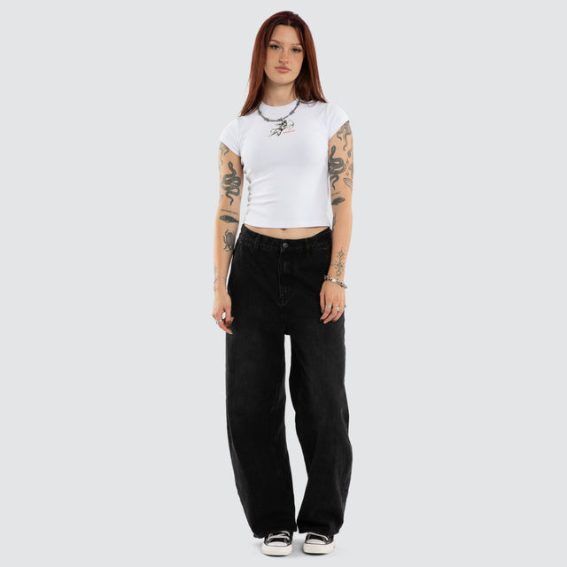 Cherub Cap Sleeve Top White
