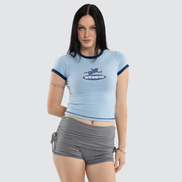 Shadow Cherub Ringer Tee Dream Blue