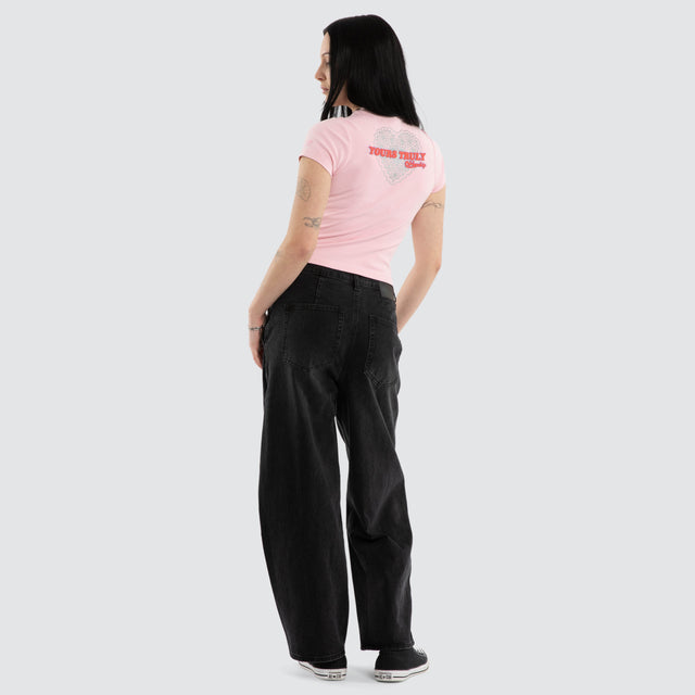 Yours Truly Slim Fit Tee Pink Parfait