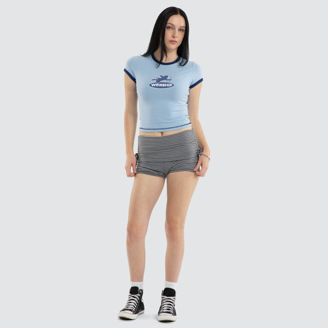 Ophelia Stripe Booty Shorts Magnet Stripe