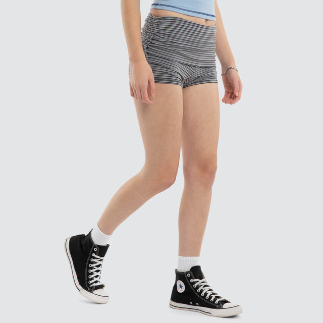 Ophelia Stripe Booty Shorts Magnet Stripe