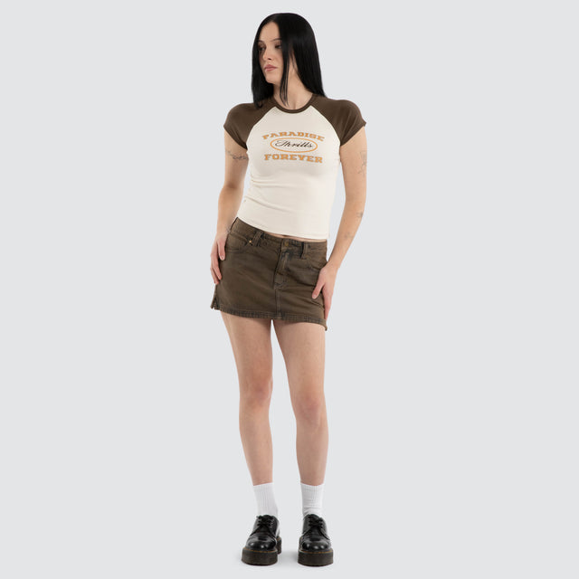 Ramona Mid Rise Micro Skirt Smoked Tarmac