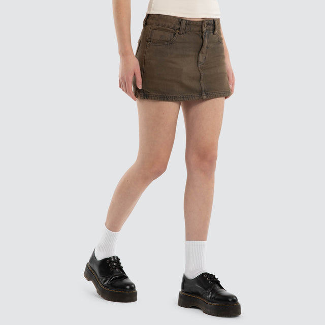 Ramona Mid Rise Micro Skirt Smoked Tarmac