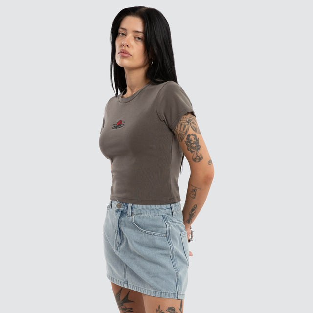 Bed Of Roses Mini Tee Charcoal Rose