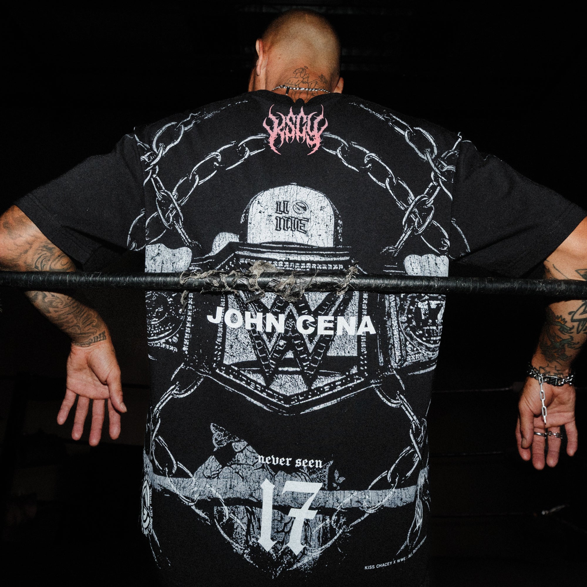 WWE x KSCY John Cena Hustle Street Tee in Black | Neverland Store