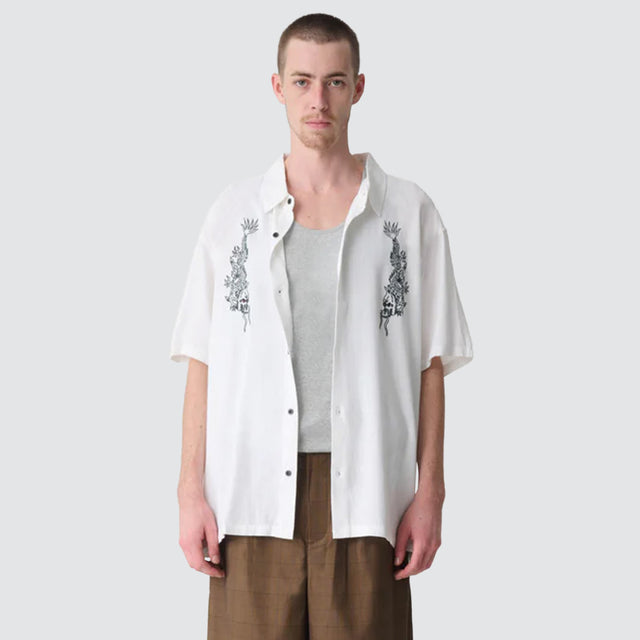 Double Dragon Short Sleeve Shirt White