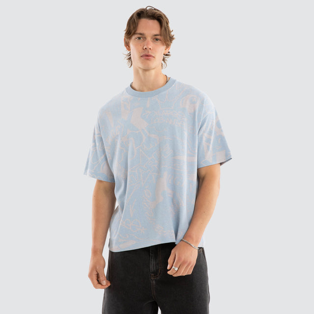 Allover Gorilla Fit Tee Dusty Blue