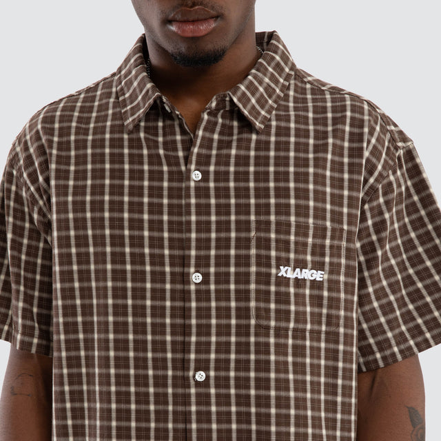 Italic Short Sleeve Shirt Brown