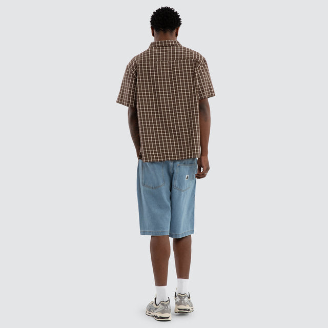 Italic Short Sleeve Shirt Brown