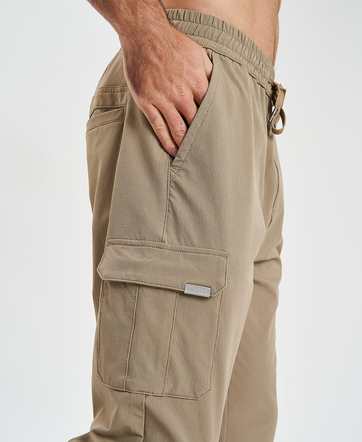 Plus Size Cargo Pocket Skinny Pants - Khaki