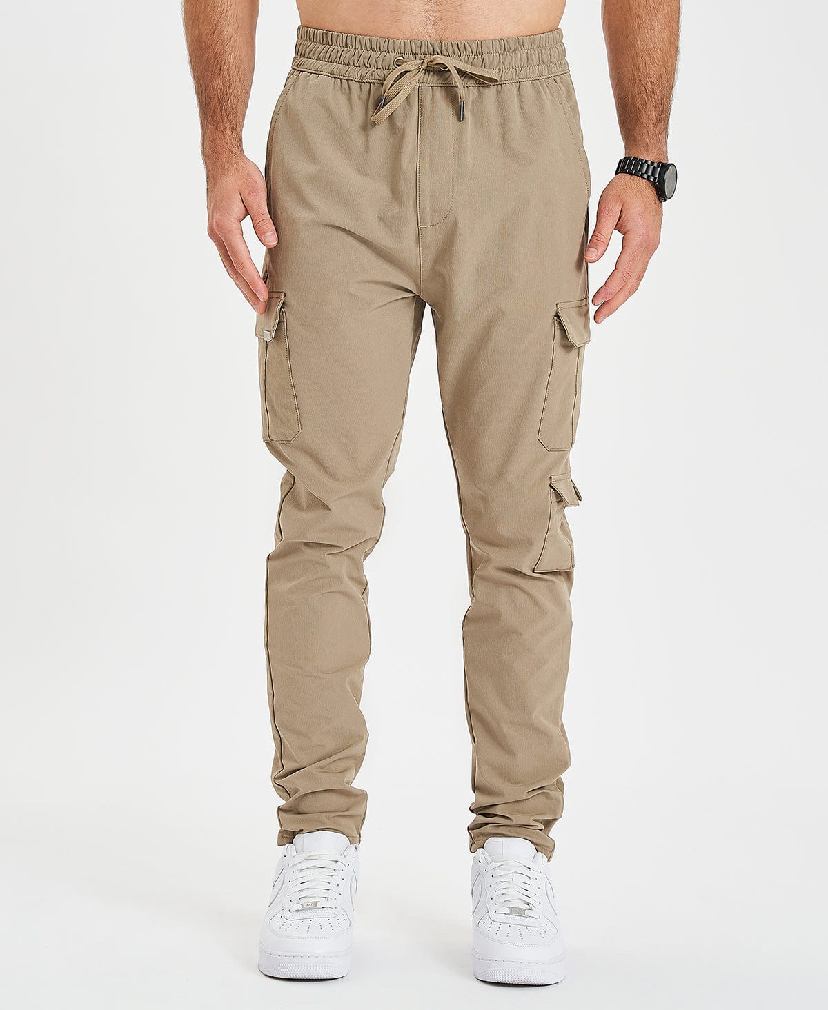 Garment-Dyed Low-Slung Straight Cargo Pants