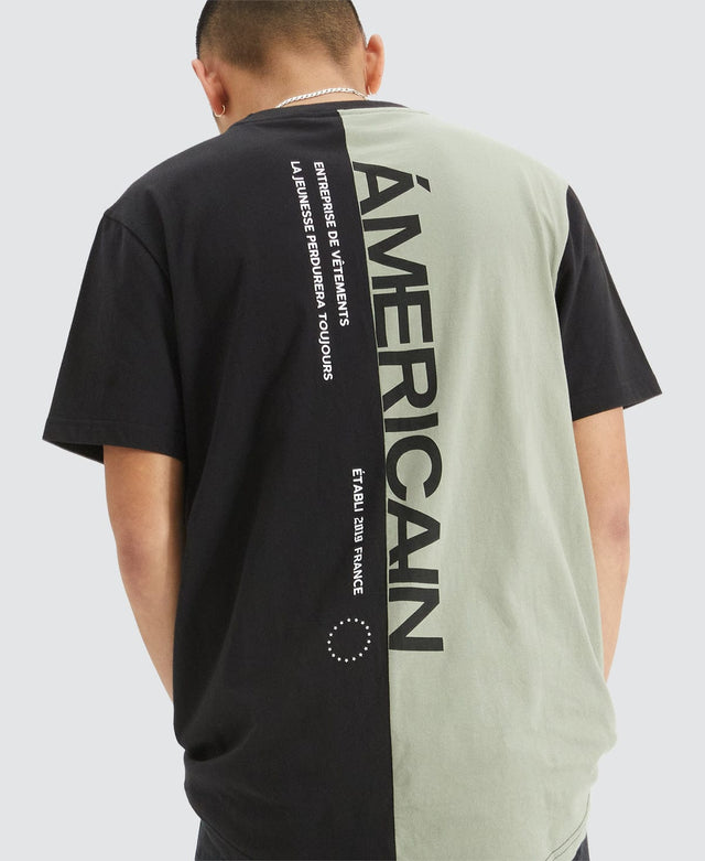 Americain Ashton Dual Curved T-Shirt Black/Green