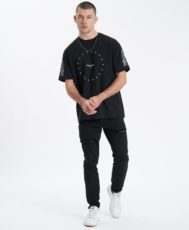 Americain Bond Box Fit Tee - Jet Black BLACK