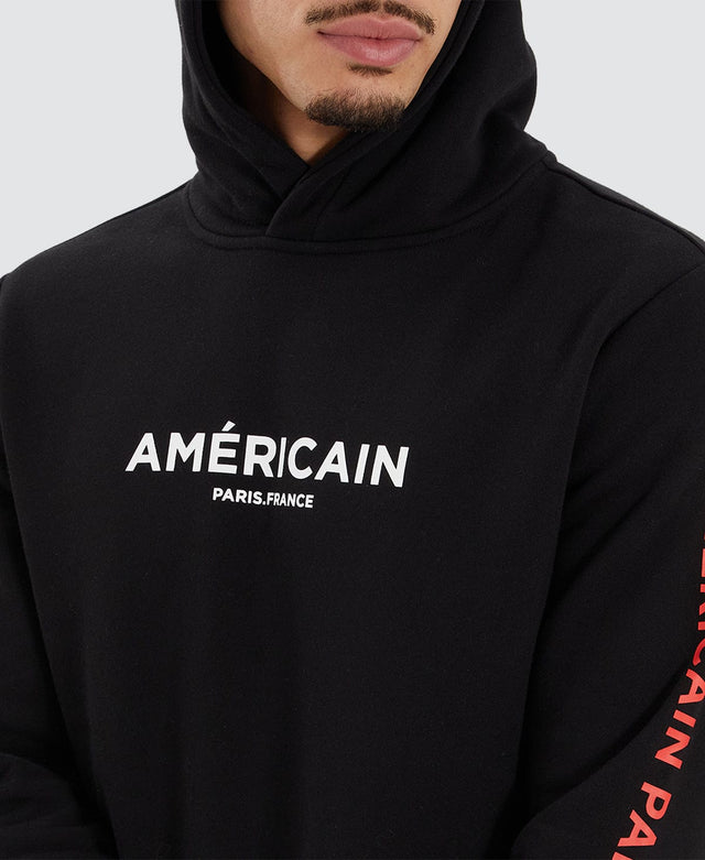 Americain Buriti Heavy Dual Curved Hooded Jumper Jet Black