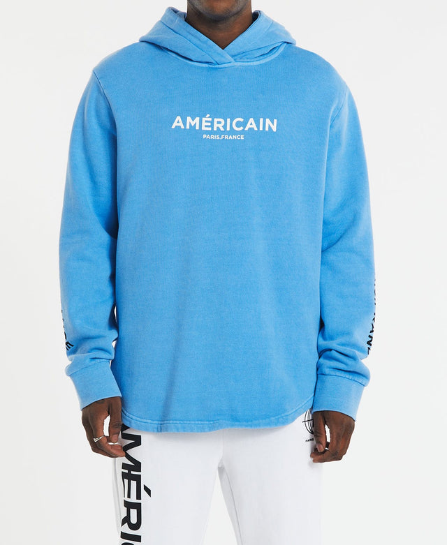 Americain Further Hooded Dual Curved Sweater - Elemental Blue BLUE