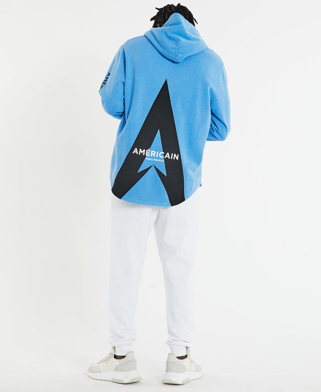 Americain Further Hooded Dual Curved Sweater - Elemental Blue BLUE