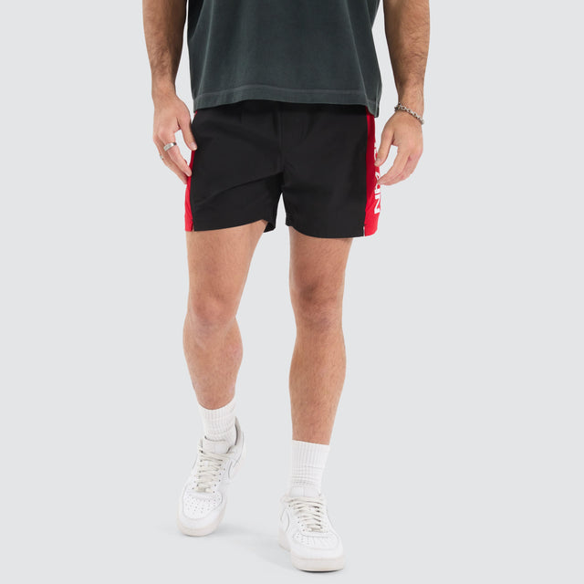 Americain Grima Beach Short Black/Red