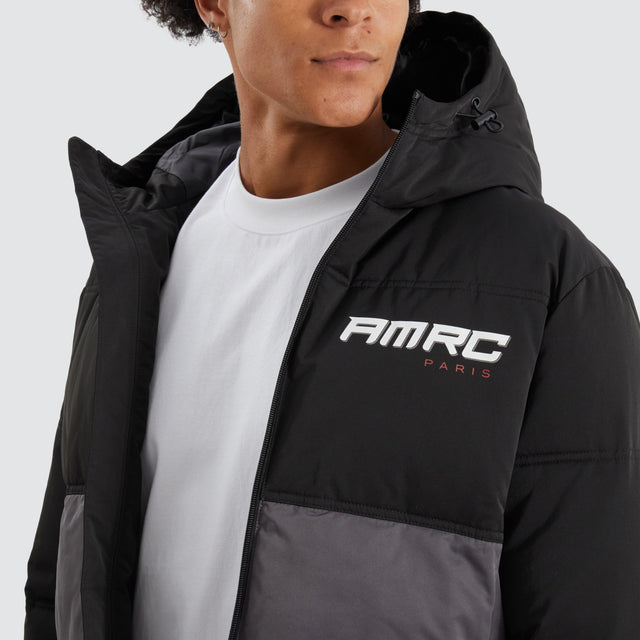 Americain Harlem Hooded Puffer Black/Asphalt