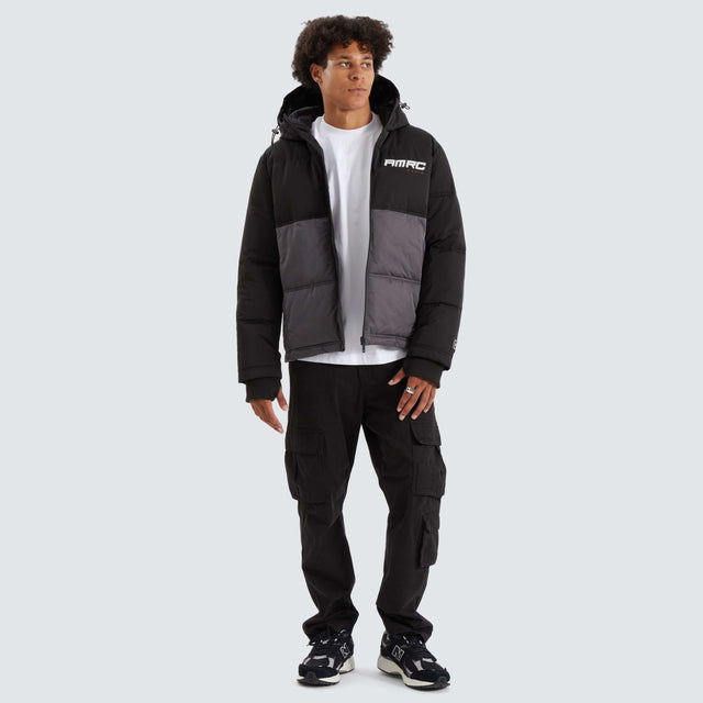 Americain Harlem Hooded Puffer Black/Asphalt