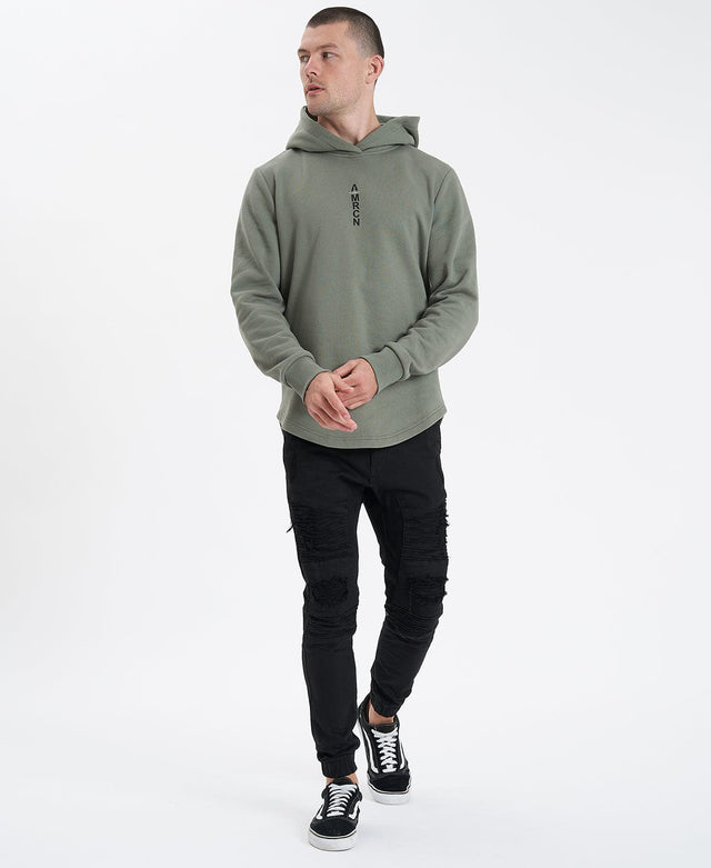 Americain Harmony Hooded Dual Curved Sweater - Agave Green GREEN