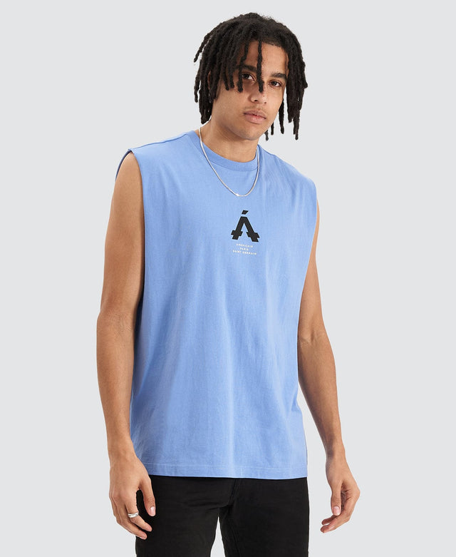 Americain Here Relaxed Fit Muscle Tee Blue Bonnet