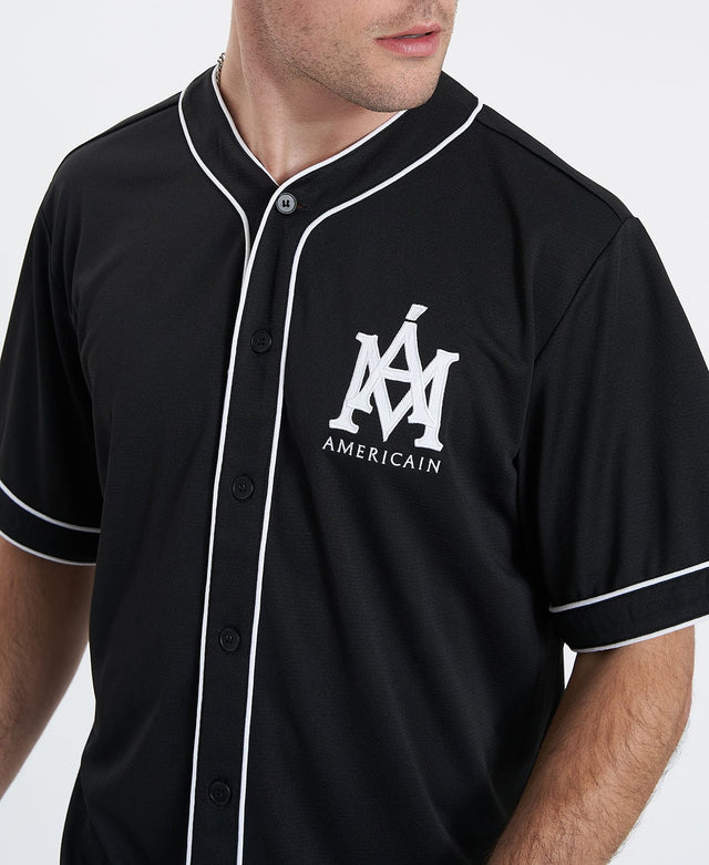 Americain Manque Baseball Jersey - Jet Black BLACK