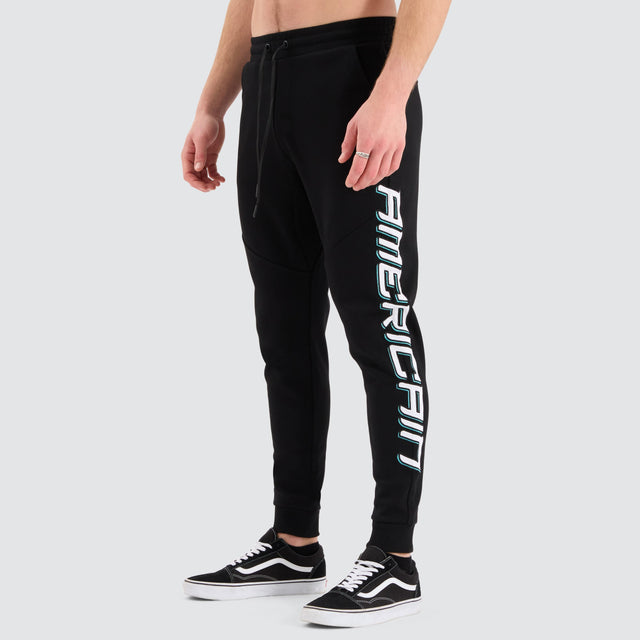 Americain Matrix Slim Trackpant Jet Black