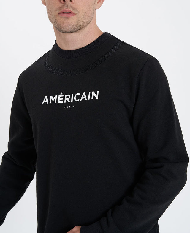 Americain Reap Dual curved Sweater - Jet Black BLACK