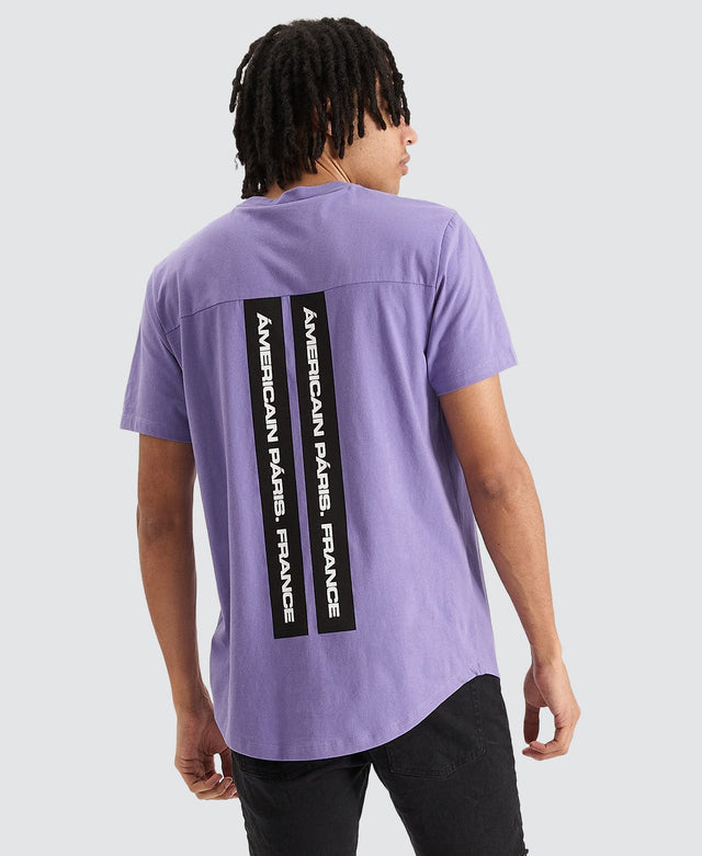 Americain Royale Dual Curved Hem T-Shirt Purple