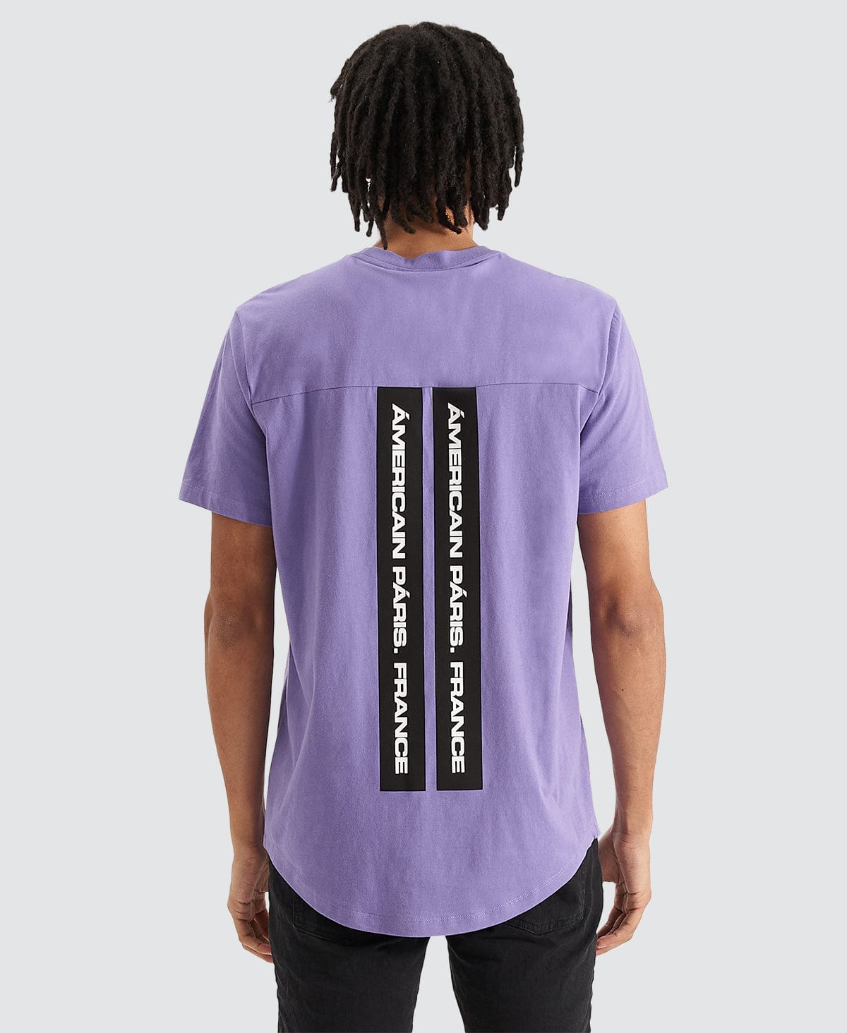 Royale Dual Curved Hem T-Shirt in Purple | Americain – Neverland Store