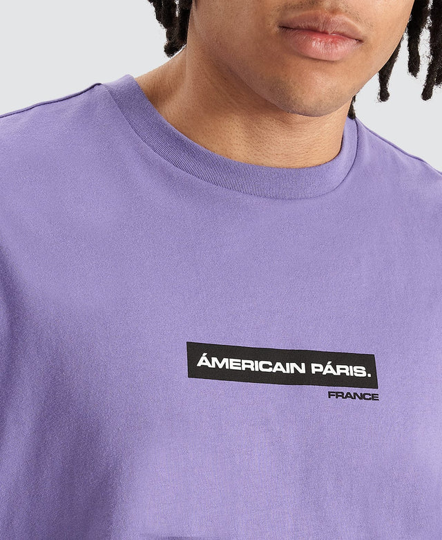Americain Royale Dual Curved Hem T-Shirt Purple