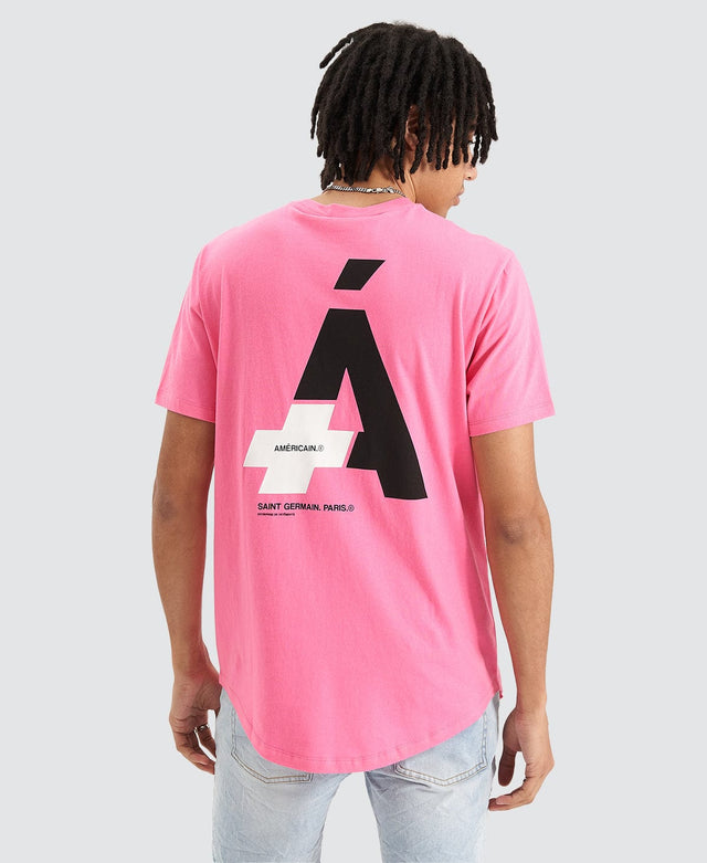 Triomphe Dual Curved Hem T-Shirt Azalea Pink – Neverland Store