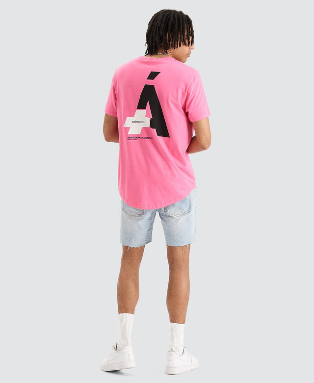 Americain Triomphe Dual Curved Hem T-Shirt Azalea Pink