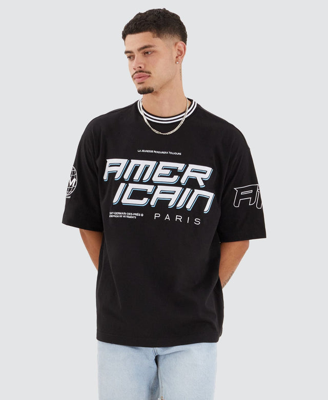Americain Victor Heavy Extra Oversized T-Shirt Jet Black