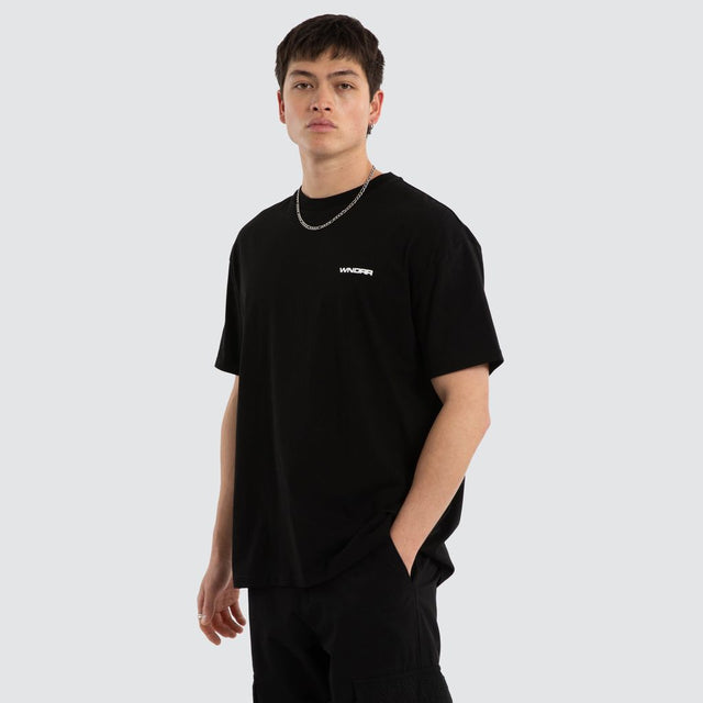 Refrain Box Fit Tee Black